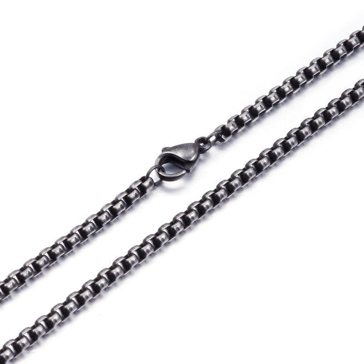 2.5/3mm Rounded Box Chain Stainless Steel Necklaces Black/Oxidized Black - kalen