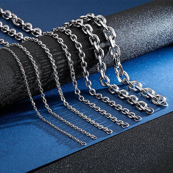 2/3/4/4.5/5.5/9/11mm O-Chain Diamond Cutting Link Loop Chain Stainless Steel Necklace - kalen