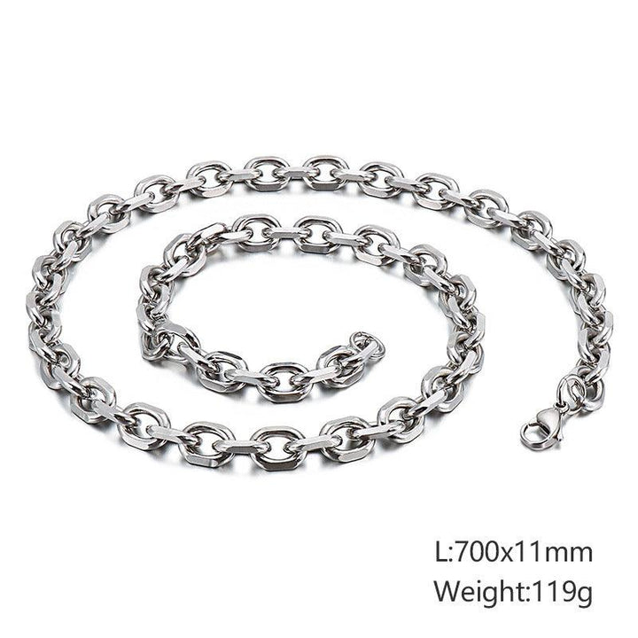 2/3/4/4.5/5.5/9/11mm O-Chain Diamond Cutting Link Loop Chain Stainless Steel Necklace - kalen