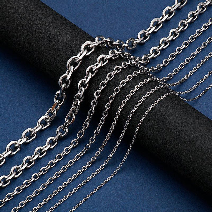 2/3/4/4.5/5.5/9/11mm O-Chain Diamond Cutting Link Loop Chain Stainless Steel Necklace - kalen