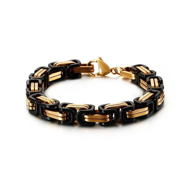 4/5/6/8mm Gold Black Byzantine Chain Bracelet For Men - kalen