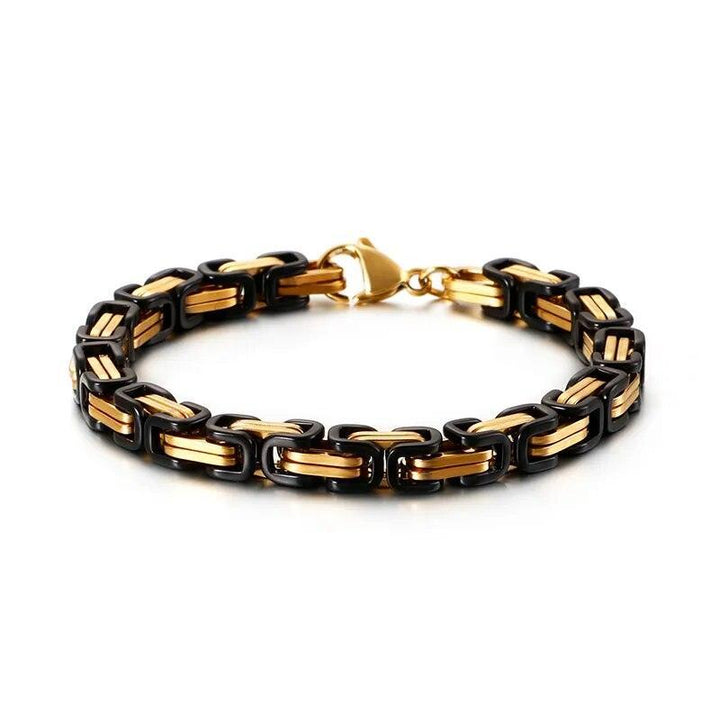 4/5/6/8mm Gold Black Byzantine Chain Bracelet For Men - kalen