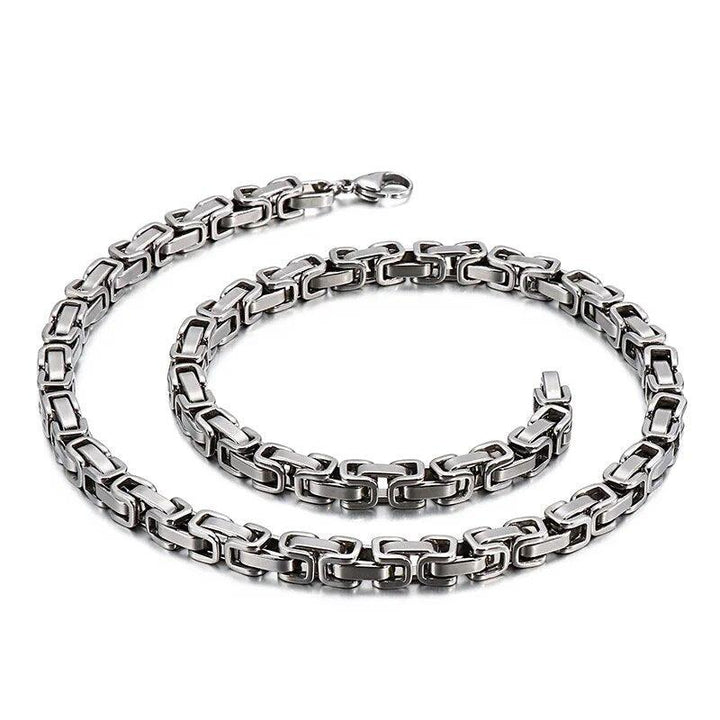 4/6/8mm Stainless Steel Byzantine Chain Necklace Stainless Steel - kalen