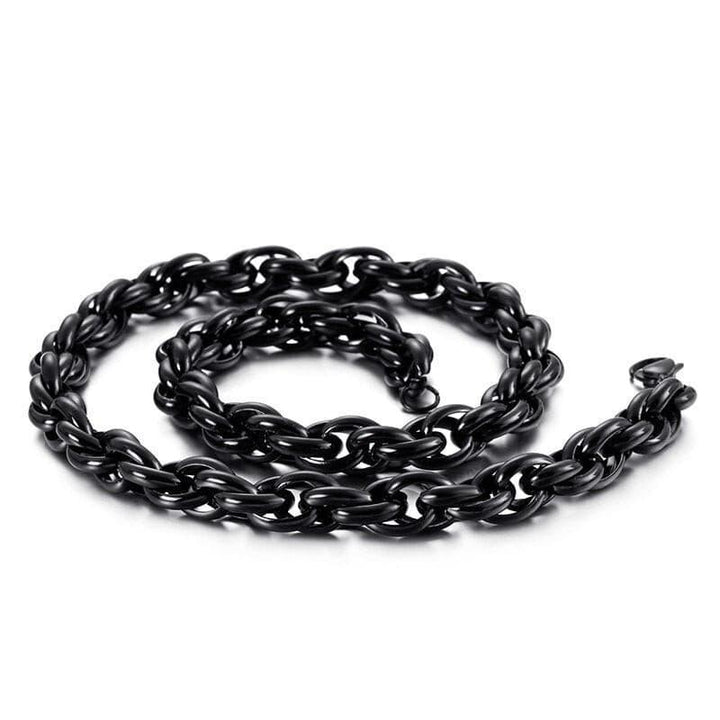 7/11mm Stainless Steel Twisted Rope Chain Necklace - kalen