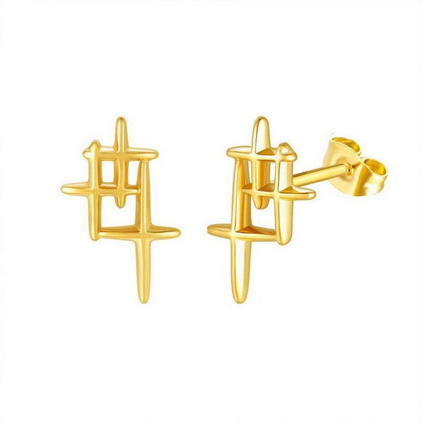 Kalen Stainless Steel Gold Plated Stud Earrings Wholesale for Women - kalen