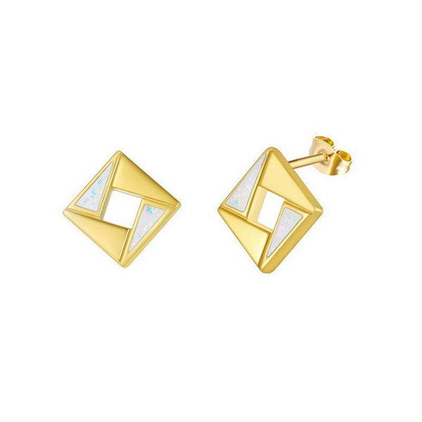 Kalen Stainless Steel Gold Plated Stud Earrings Wholesale for Women - kalen