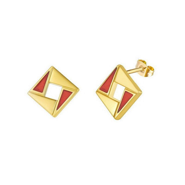 Kalen Stainless Steel Gold Plated Stud Earrings Wholesale for Women - kalen