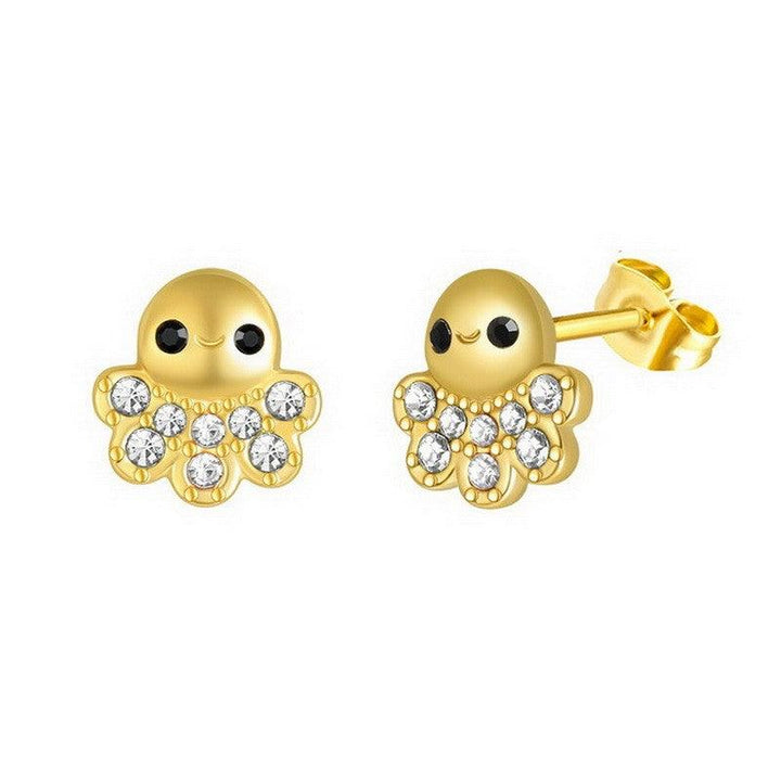 Kalen Stainless Steel Cute Cubic Zircon Stud Earrings Wholesale for Women - kalen