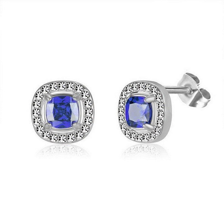 Kalen Stainless Steel Round Crystal CZ Stud Earrings for Women - kalen