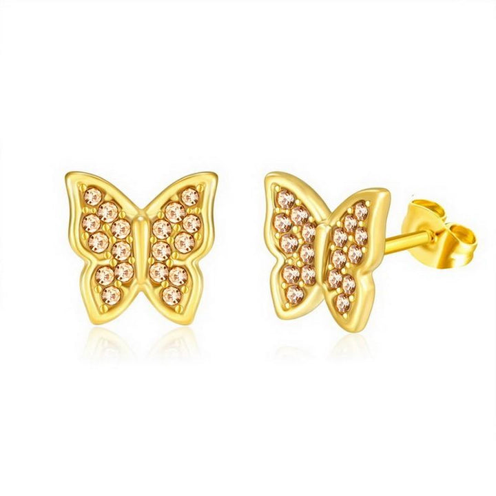 Kalen Stainless Steel Cute Cubic Zircon Stud Earrings Wholesale for Women - kalen