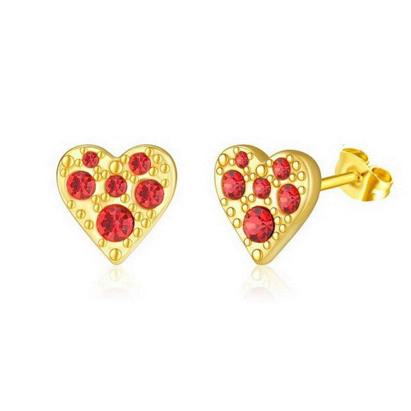 Kalen Stainless Steel Gold Plated Crystal CZ Stud Earrings for Women - kalen