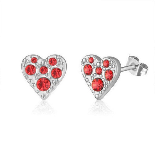 Kalen Stainless Steel CZ Heart Stud Earrings Wholesale for Women - kalen