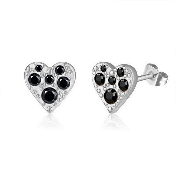 Kalen Stainless Steel CZ Heart Stud Earrings Wholesale for Women - kalen