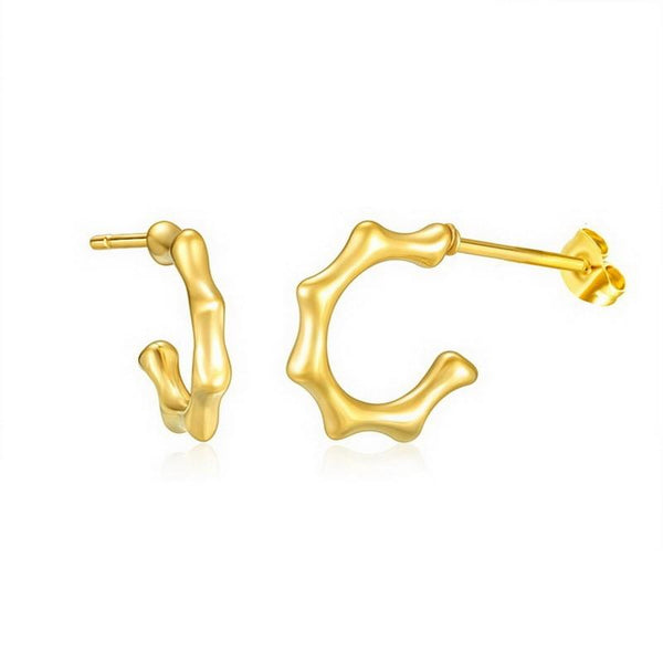 Kalen Stainless Steel Gold Plated Stud Earrings Wholesale for Women - kalen