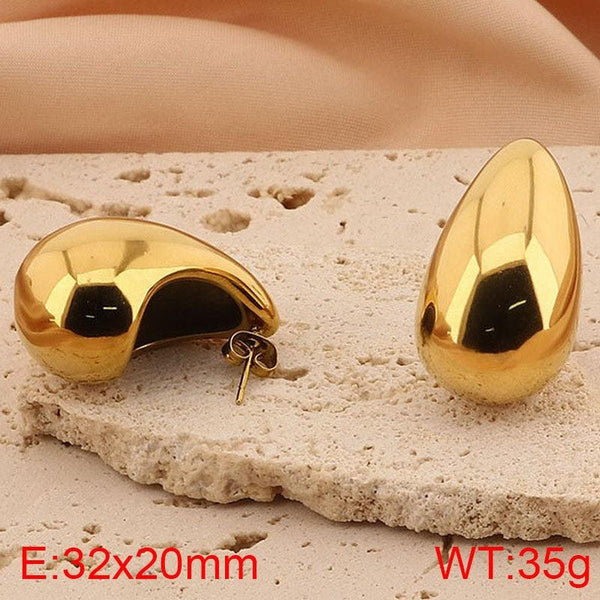 Kalen Stainless Steel Gold Plated Stud Earrings Wholesale for Women - kalen