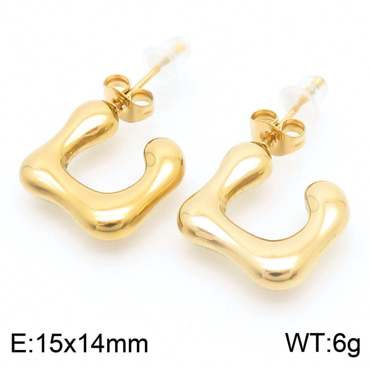 Kalen Stainless Steel Gold Plated Stud Earrings Wholesale for Women - kalen