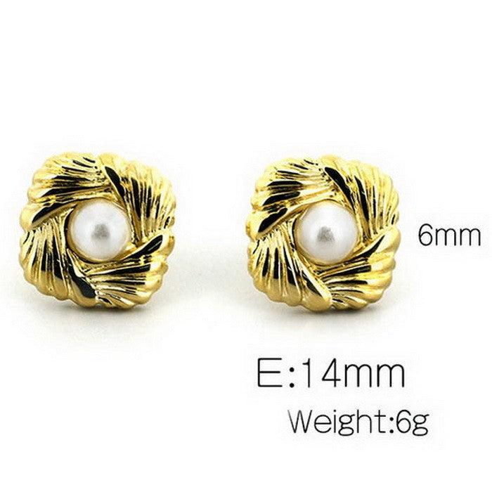 Kalen Stainless Steel Gold Plated Stud Earrings Wholesale for Women - kalen