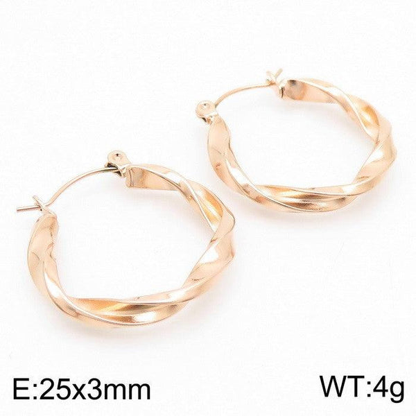 Kalen Stainless Steel Rose Gold Hoop Earrings Wholesale for Women - kalen