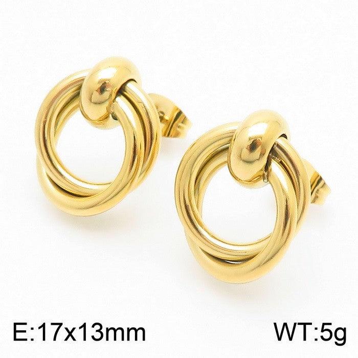 Kalen Stainless Steel Stud Hoop Earrings Wholesale for Women - kalen