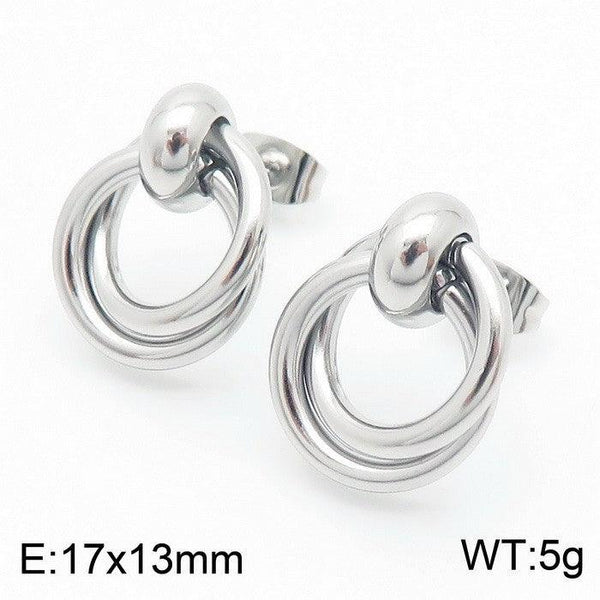 Kalen Stainless Steel Hoop Stud Earrings Wholesale for Women - kalen