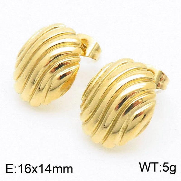 Kalen Stainless Steel Gold Plated Stud Earrings Wholesale for Women - kalen