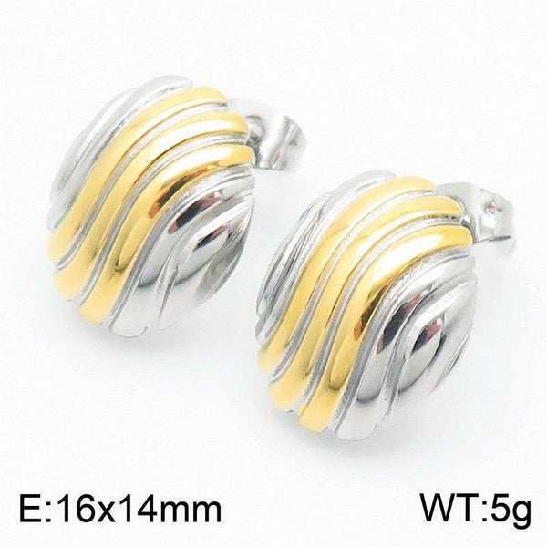 Kalen Stainless Steel Gold Plated Stud Earrings Wholesale for Women - kalen