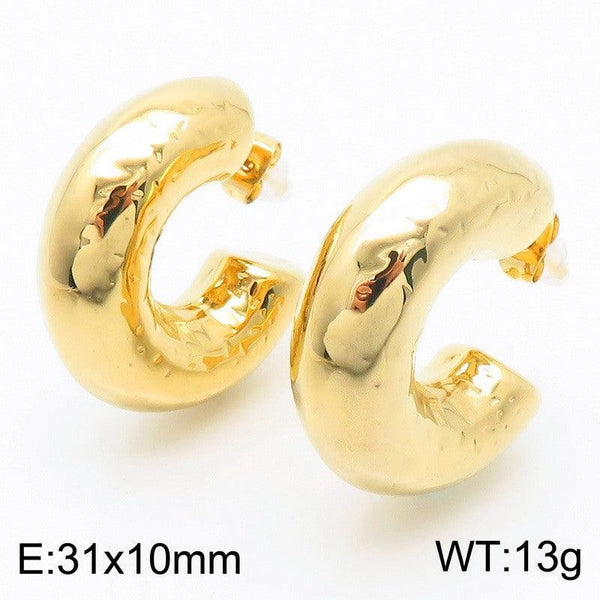 Kalen Stainless Steel Gold Plated Stud Earrings Wholesale for Women - kalen