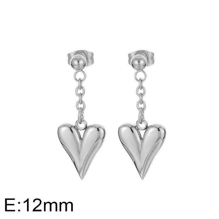 Kalen Stainless Steel Heart Drop Earrings Wholesale for Women - kalen