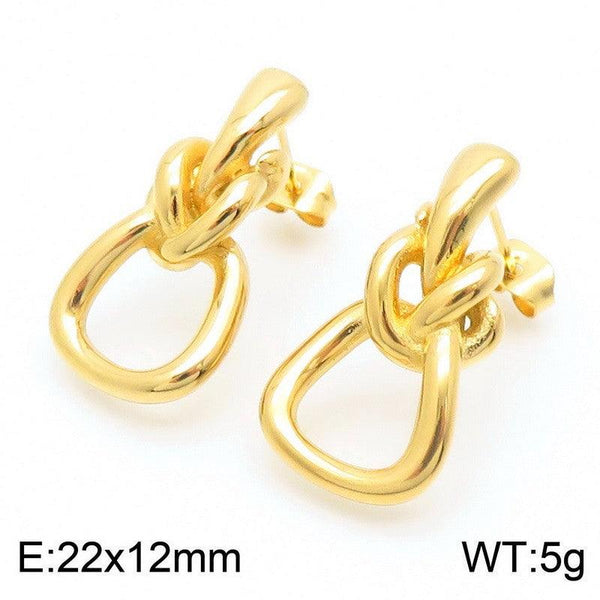 Kalen Stainless Steel Gold Plated Stud Earrings Wholesale for Women - kalen