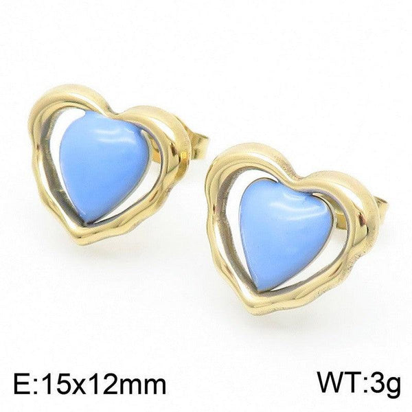 Kalen Stainless Steel Gold Plated Stud Earrings Wholesale for Women - kalen