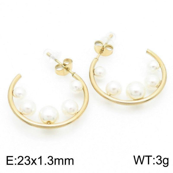 Kalen Stainless Steel Gold Plated Stud Earrings Wholesale for Women - kalen