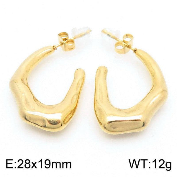 Kalen Stainless Steel Gold Plated Stud Earrings Wholesale for Women - kalen