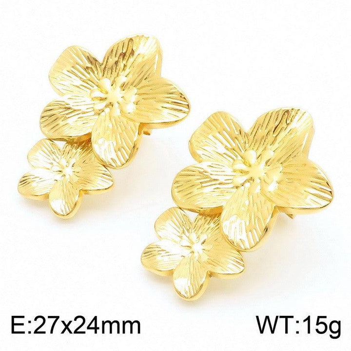 Kalen Stainless Steel Gold Plated Stud Earrings Wholesale for Women - kalen