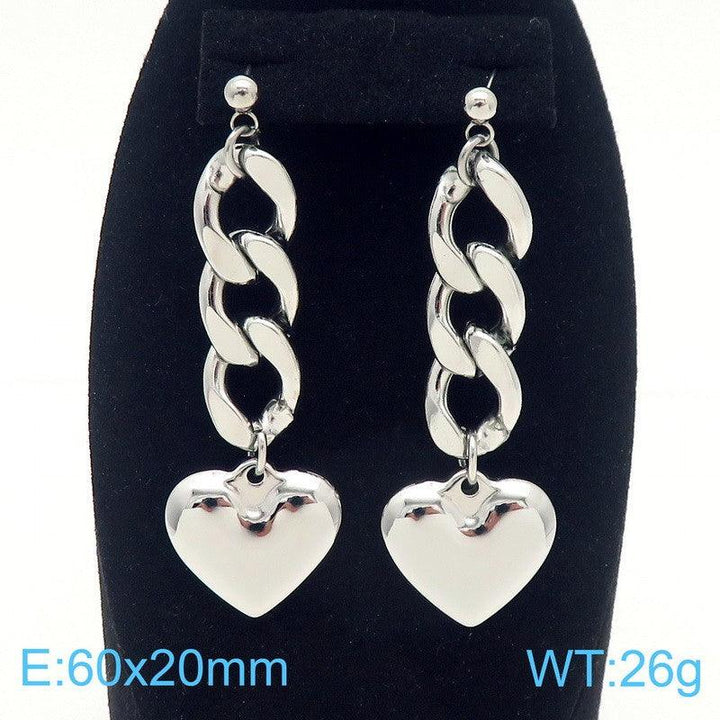 Kalen Stainless Steel Heart Drop Earrings Wholesale for Women - kalen