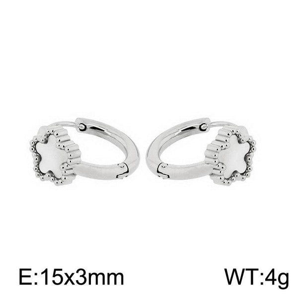 Kalen Stainless Steel Shell Hoop Earrings Wholesale for Women - kalen