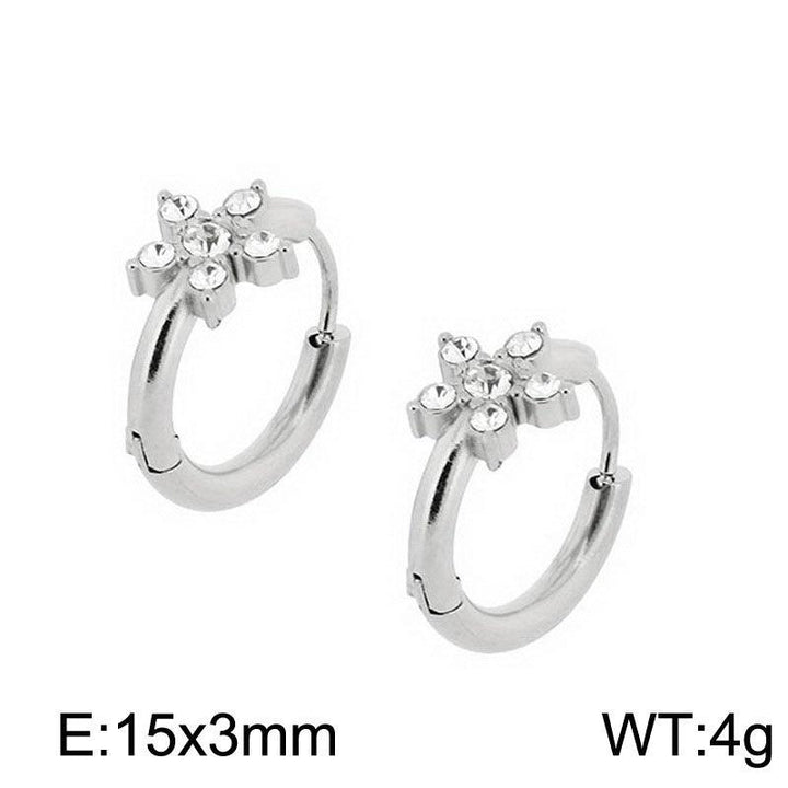 Kalen Stainless Steel Zircon Hoop Earrings Wholesale for Women - kalen