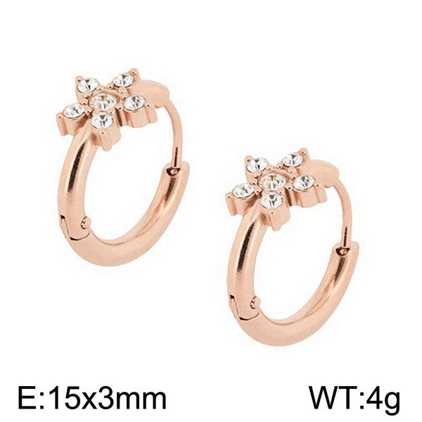 Kalen Stainless Steel Rose Gold Hoop Earrings Wholesale for Women - kalen