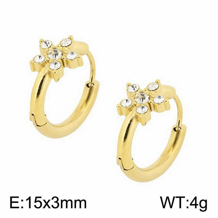 Kalen Stainless Steel Zircon Hoop Earrings Wholesale for Women - kalen