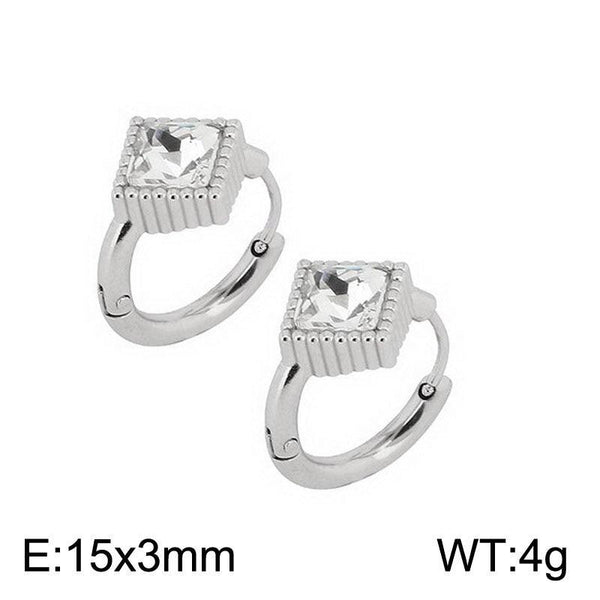 Kalen Stainless Steel Zircon Hoop Earrings Wholesale for Women - kalen