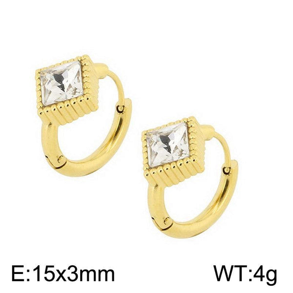 Kalen Stainless Steel Zircon Hoop Earrings Wholesale for Women - kalen