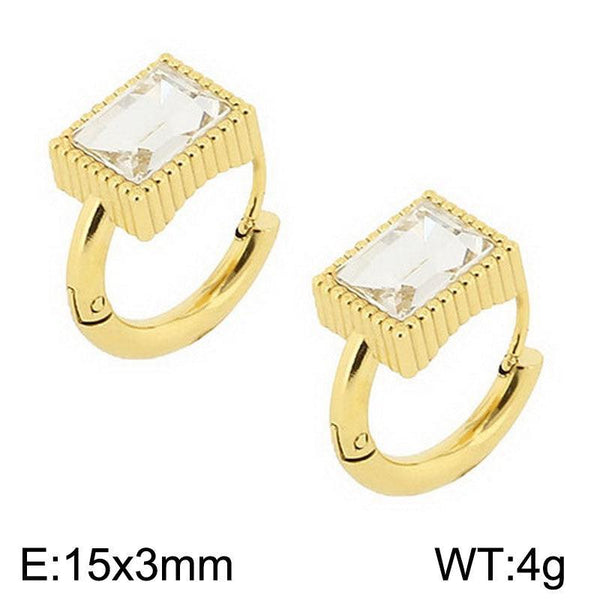 Kalen Stainless Steel Zircon Hoop Earrings Wholesale for Women - kalen