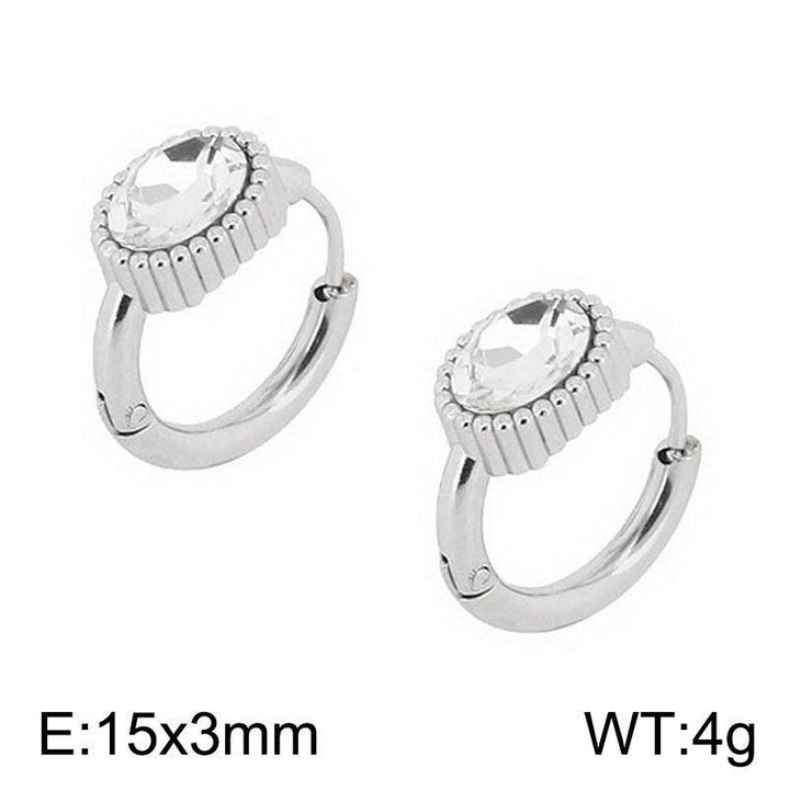 Kalen Stainless Steel Zircon Hoop Earrings Wholesale for Women - kalen