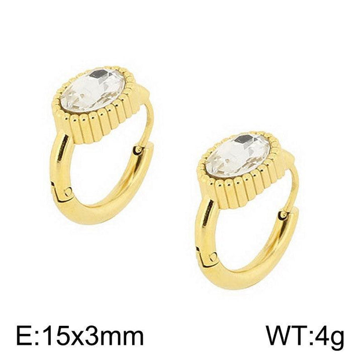 Kalen Stainless Steel Zircon Hoop Earrings Wholesale for Women - kalen