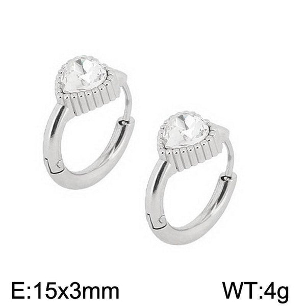 Kalen Stainless Steel Zircon Hoop Earrings Wholesale for Women - kalen