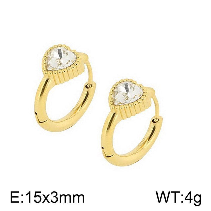 Kalen Stainless Steel Zircon Hoop Earrings Wholesale for Women - kalen