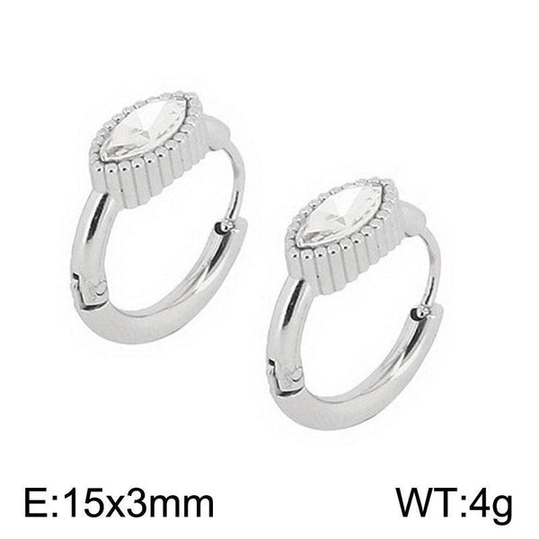 Kalen Stainless Steel Zircon Hoop Earrings Wholesale for Women - kalen