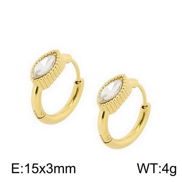 Kalen Stainless Steel Zircon Hoop Earrings Wholesale for Women - kalen