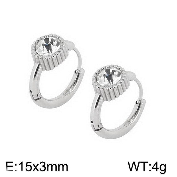 Kalen Stainless Steel Zircon Hoop Earrings Wholesale for Women - kalen