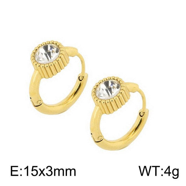 Kalen Stainless Steel Zircon Hoop Earrings Wholesale for Women - kalen