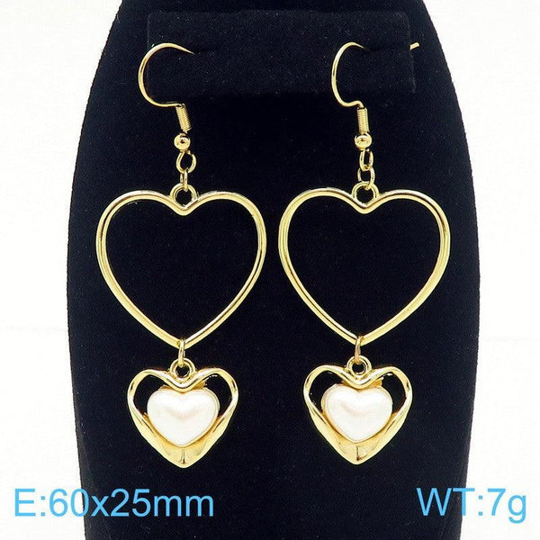 Kalen Stainless Steel Pearl Drop Earrings Wholesale for Women - kalen